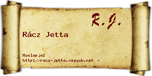 Rácz Jetta névjegykártya